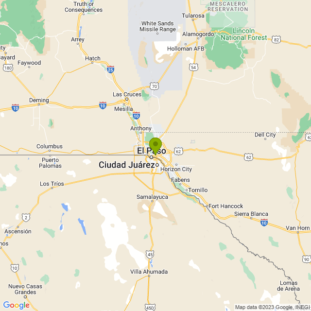 Static map image of El Paso