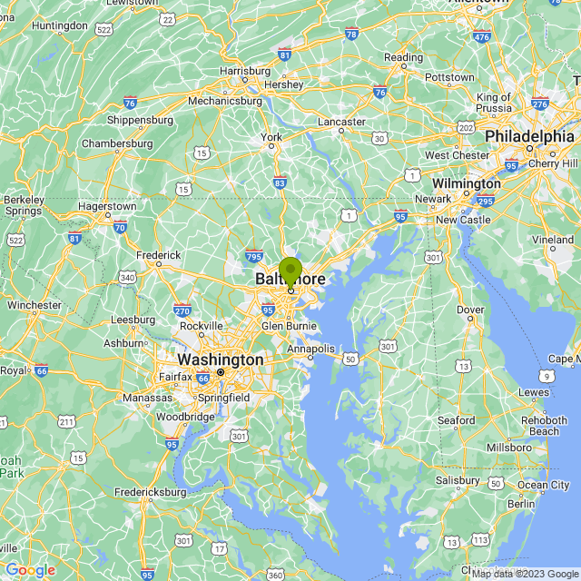 Static map image of Baltimore