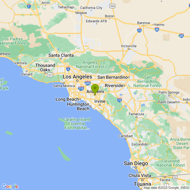 Static map image of Anaheim