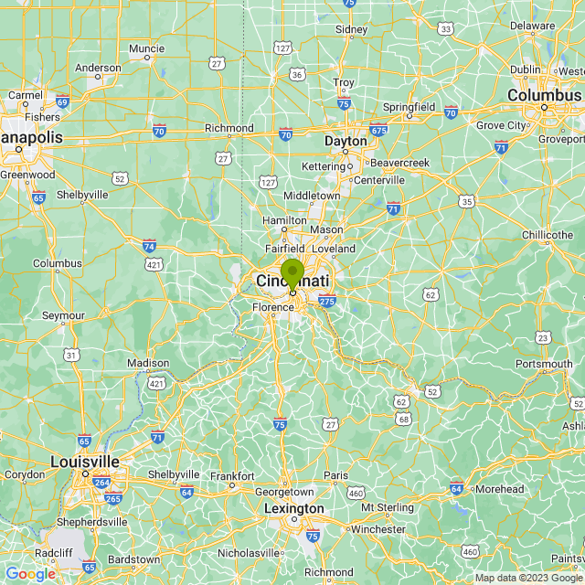 Static map image of Cincinnati