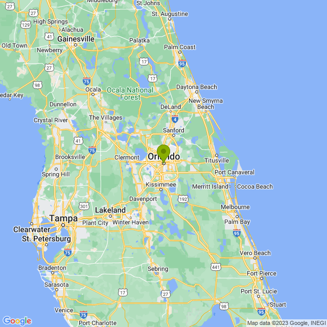 Static map image of Orlando