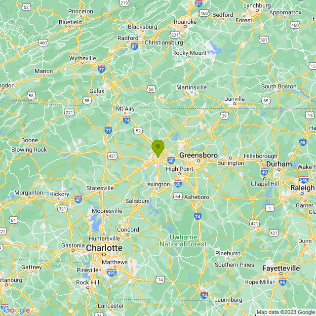 Static map image of Winston-Salem