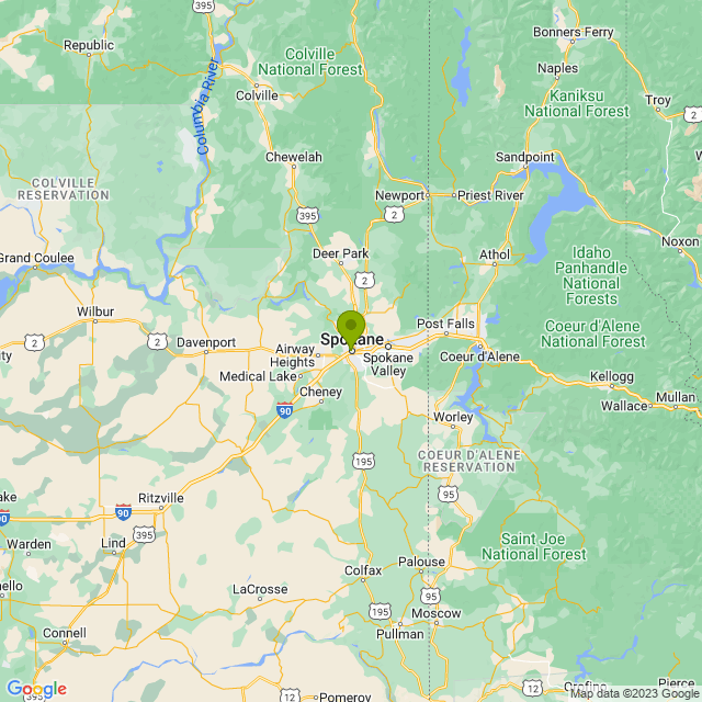 Static map image of Spokane