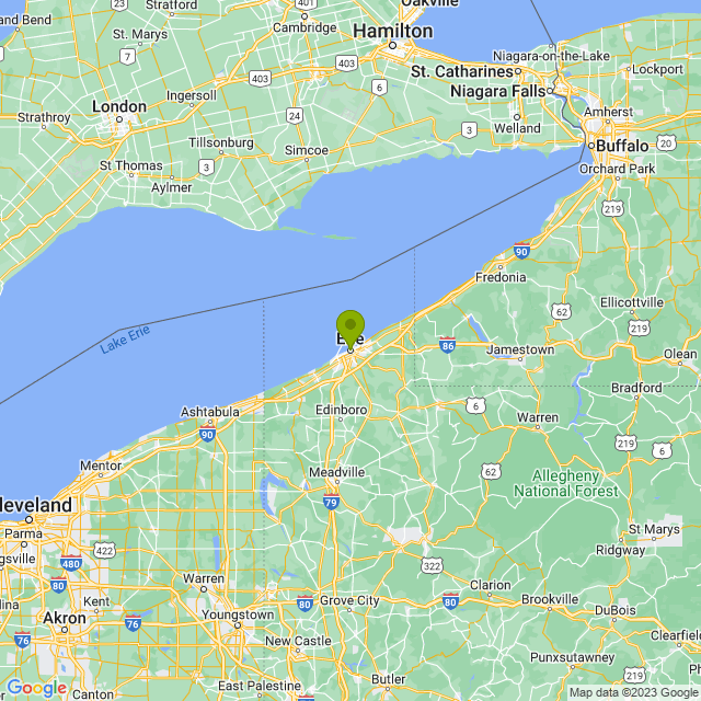 Static map image of Erie