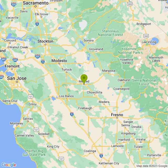 Static map image of Merced