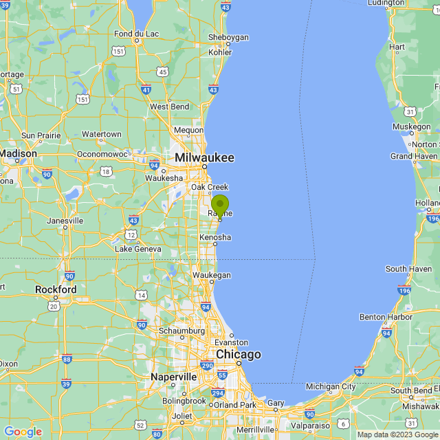 Static map image of Racine