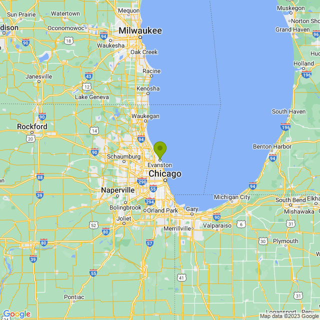 Static map image of Evanston