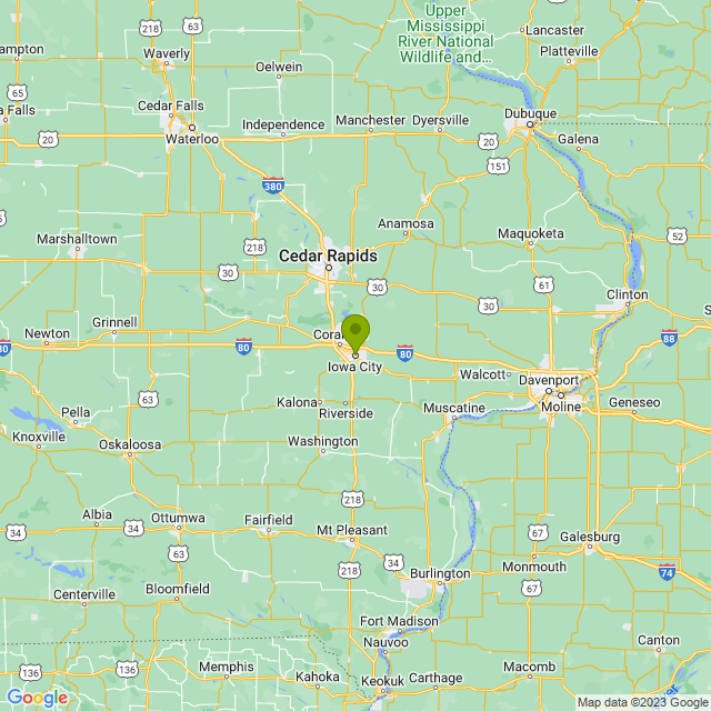 Static map image of Iowa City