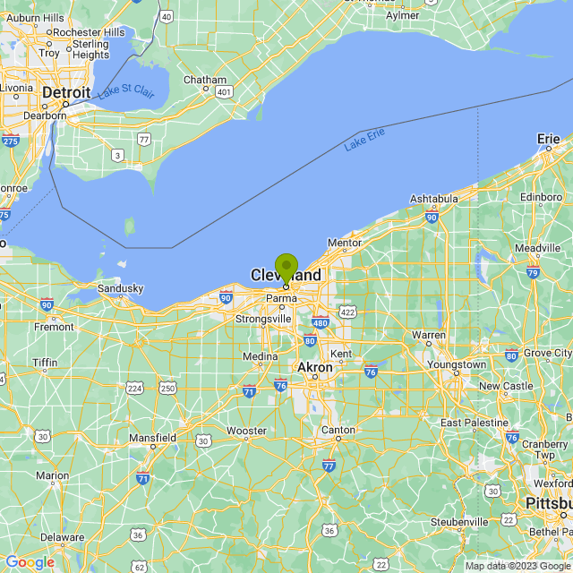 Static map image of Cleveland