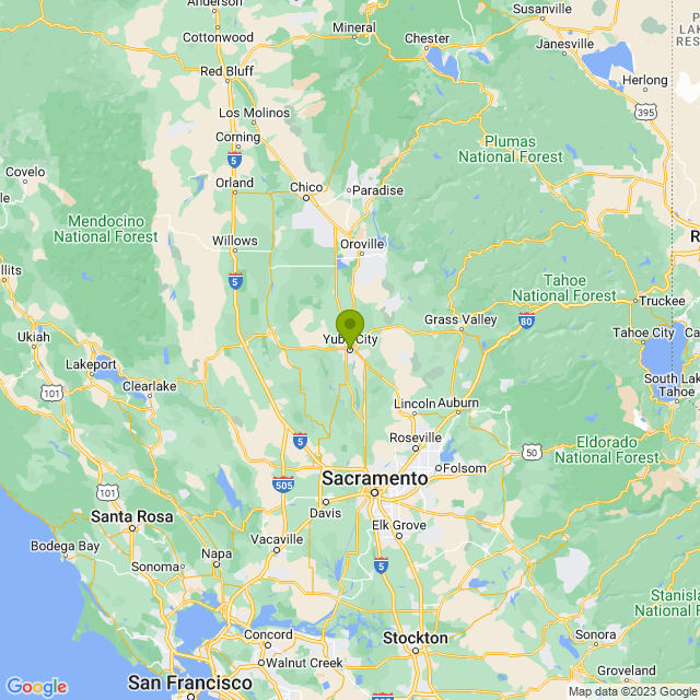 Static map image of Yuba City