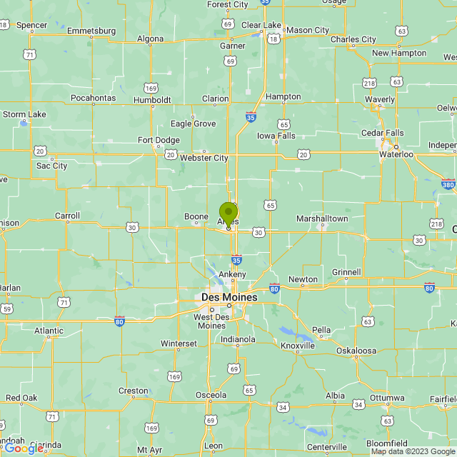 Static map image of Ames