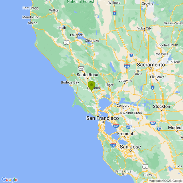 Static map image of Petaluma