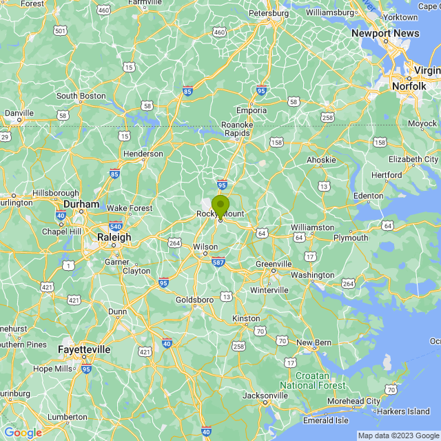 Static map image of Rocky Mount