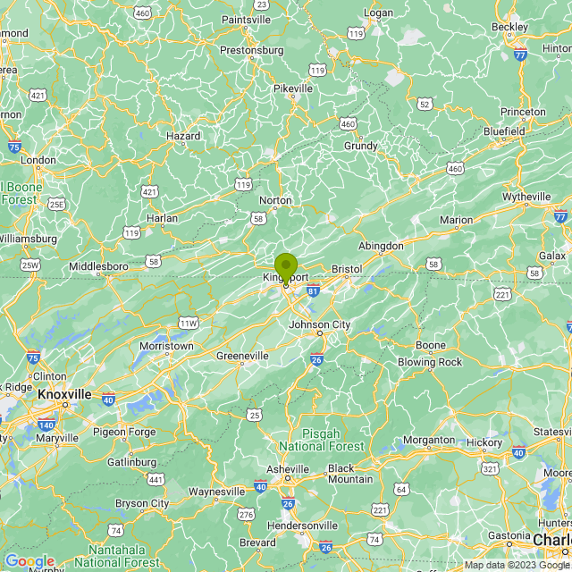 Static map image of Kingsport