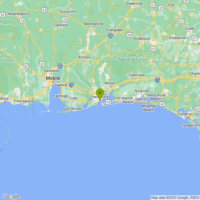 Static map image of Pensacola