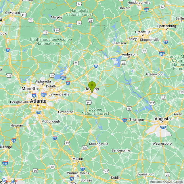 Static map image of Athens-Clarke County