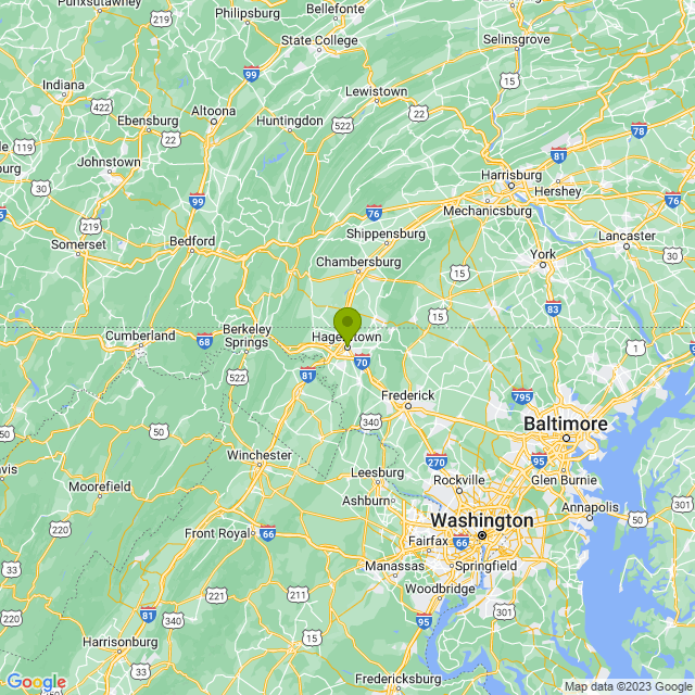 Static map image of Hagerstown