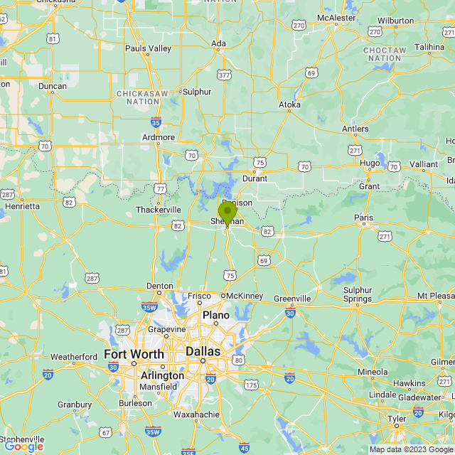 Static map image of Sherman
