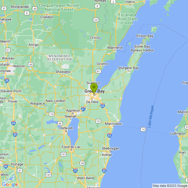 Static map image of Green Bay