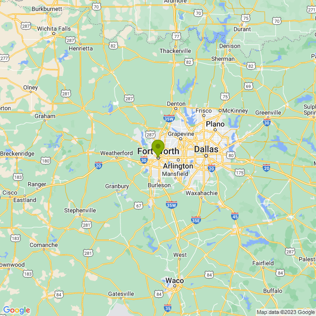 Static map image of Fort Worth