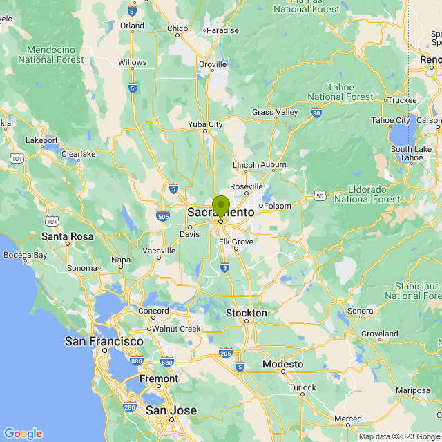 Static map image of Sacramento