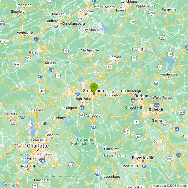 Static map image of Greensboro